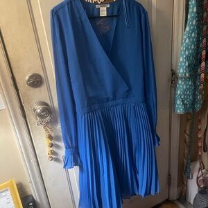 Chic Long Sleeve Blue Dress
